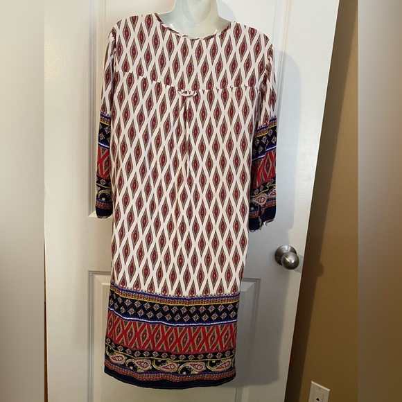 Anthropologie Fig Flower Tunic Top Size LARGE Pockets Patterned Loose Fit - Picture 4 of 8